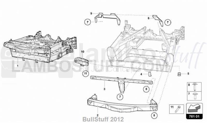 2019 Lamborghini AVENTADOR S USA TRIM FRAME FRONT PART (701.01.00)